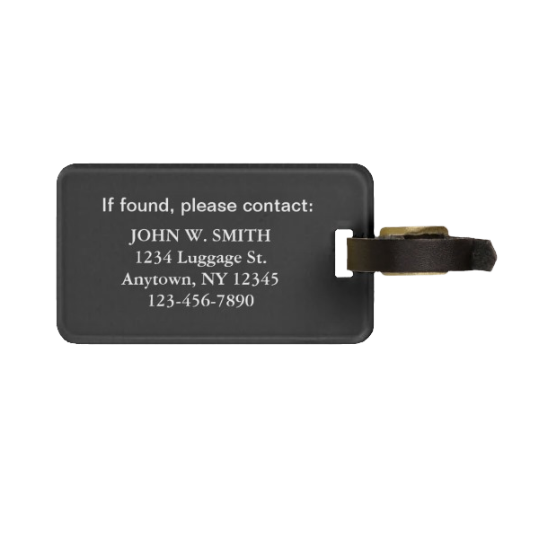 Black Other Black Bag Luggage Tag