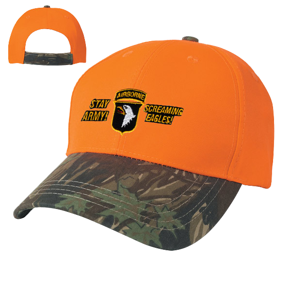 Camo Top Orange Bill 2 Tone Cap