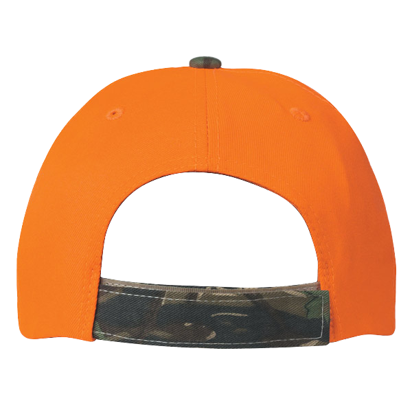 Camo Top Orange Bill 2 Tone Cap