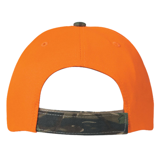 Camo Top Orange Bill 2 Tone Cap