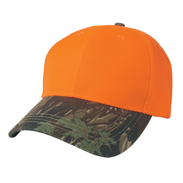 Camo Top Orange Bill 2 Tone Cap