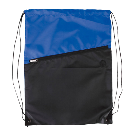 2 Tone W-zipper Drawstring Backpack